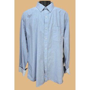 Johnston & Murphy Mens Blue Print Button-Down Shirt XXL